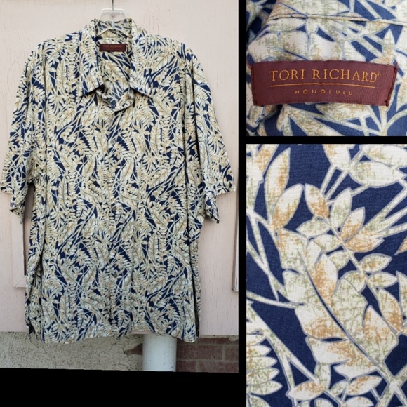 2XL men TORI RICHARD short sleeve button shirt - Picture 1 of 8